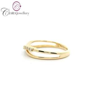 CLASSIC 18K AU750 SOILD WHITE or YELLOW GOLD NATURAL CLAW <b>SET</b> DIAMOND CROSS LADY <b>RING</b> - Product Image 2