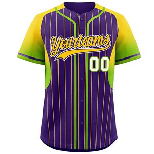 Custom <b>Men</b> Baseball Jersey Set Stripe Print Blank Baseball Shirts and Uniform Embroidered Baseball Jersey - Product Image 1