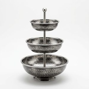 Handmade SS304 Antique Steel Buffet <b>Riser</b> 30 cm Kalash Tiered Bowl Server for Home Decor Hotel Wedding-Food Safe Material - Product Image 1