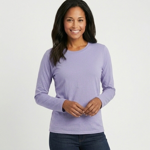 Solid Women Long Sleeve T Shirt Soft Cotton Fabric Regular Fit Breathable Casual Wear Lightweight Daily Fashion <b>Top</b> - Product Image 4