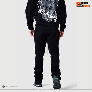 Daphnia Men's Black Pullover <b>Hoodie</b> with <b>3D</b> Puff Printing Custom Streetwear Fleece Sweatshirt For Outdoor <b>Hoodie</b> - Product Image 4