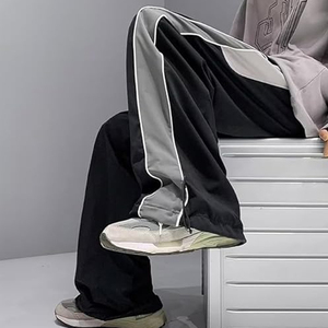 กางเกงแทร็คผู้ชายทรงหลวมทันสมัย สตรีทแวร์ไซส์ใหญ่ รับสั่งพิมพ์ลายปัก ผลิตจากโรงงาน - Product Image 4