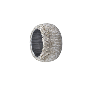 Anneaux de serviette en métal perlé argenté faits à la main, décoration de table élégante pour Noël, mariage, dîner, fête - Product Image 3