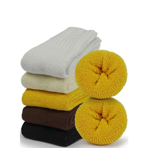 Men's Seamless Crew <b>Socks</b> Winter Breathable Wool/Cotton Customized High Quality Solid Hand-Stitched Toe <b>Soft</b> - Product Image 5