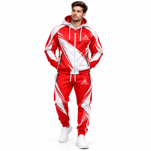 Ensemble de survêtement personnalisé par sublimation pour hommes, tenue de sport imprimée intégrale, veste et pantalon d'entraînement personnalisés pour équipe, basketball et gym - Product Image 2