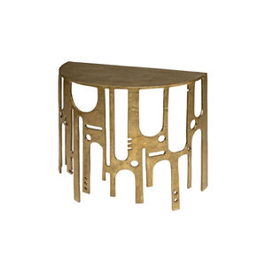 Mesas de Consola de Lujo de Alta Gama, Fabricadas en Metal Chapado en Oro de Calidad Superior, con Cubierta de Mármol Blanco, en Venta Caliente, Provenientes de la India - Product Image 2