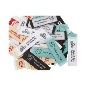 Logotipo tejido de fábrica, logotipo tejido satinado, etiqueta de impresión de ropa de seda satinada, etiquetas de ropa, etiquetas personalizadas para ropa - Product Image 1