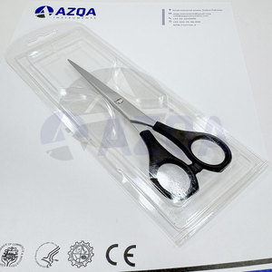 Right-Handed Stainless Steel Barber <b>Scissors</b> Medium Handle Blunt Tips Sharp Blades Professional Salon Use 4Cr13 Stainless Steel - Product Image 4