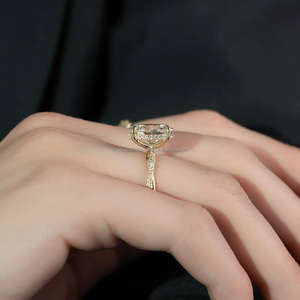 IGI/GIA Lab Grown Cut Diamond Vintage 14k jaune mariage/bague de fiançailles unisexe or blanc fin pour anniversaire fête-digne - Product Image 3