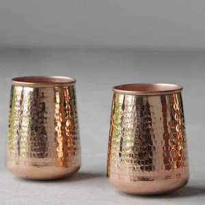 Ensemble de verres à boire en cuivre de luxe, gobelets métalliques haut de gamme pour l'eau, les jus, les cocktails, durables, réutilisables, écologiques, pour la cuisine - Product Image 1