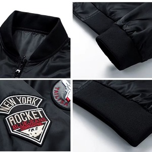 Blouson Aviateur Unisexe Hiver Double Face Décontracté à Fermeture Éclair en Laine Teinte Unie Épaisseur Standard Style Baseball Cargo - Product Image 6