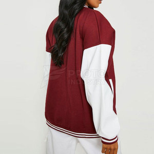 Chaqueta Letterman para Mujer, Color Sólido, Diseño Personalizado, Parches Bordados, Estilo Urbano, Ligera, Cómoda, con Botones Cubiertos - Product Image 5