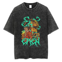 T-shirt vintage délavé style streetwear grande taille 260 GSM en coton peigné délavé à l'acide, fabrication OEM personnalisée