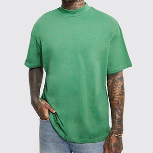 T-shirt décontracté pour homme, coupe slim, délavé à l'acide, en polyester et coton, col rond, manches courtes, pour tous les jours, plusieurs tailles, tendance mode - Product Image 1