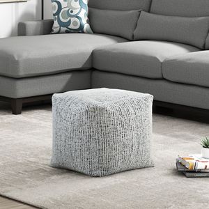 Pouf Quadrato Moderno, Poggiapiedi in Tessuto Chenille Antiscivolo, Sedia a Sacco con Design Contemporaneo - Product Image 1