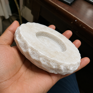 Stonecrafts International White <b>Marble</b> Tealight <b>Candle</b> Holder Brass Insert Handmade Eco-Friendly Heat Resistant Decorative Stand - Product Image 5