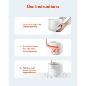 Set di 2 campane tibetane in cristallo di quarzo smerigliato da 8 e 10 pollici (nota Fa) con borsa per il trasporto, ideali per la meditazione e la guarigione - Product Image 5