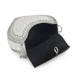 Bolso de Mano Tipo Clutch, Estilo Étnico, Hecho a Mano, de Metal y Textiles, para Novia, en Latón Antiguo, Vintage, Moderno, Clásico y Sencillo - Product Image 4