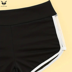 Top Trendy Product Eco Friendly <b>Fishnet</b> Stitching Lounge Short Breathable Elastic Waistband Women Loungewear Booty Shorts - Product Image 6