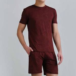 Conjuntos de Shorts Casuales de Punto Transpirables de Verano, Estilo Nuevo, para Hombre, Conjuntos de 2 Piezas, Camiseta de Manga Corta con Hombros Caídos - Product Image 1