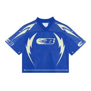 T-shirt surdimensionné rétro style jersey – Haut en maille vintage avec motif numérique Hip Hop – Haus Industries - Product Image 2