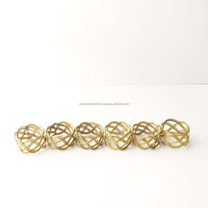 Rond unique en métal doré, ronds de serviette en fer, vaisselle de mariage élégante, porte-serviettes de qualité supérieure pour une décoration de table élégante - Product Image 2