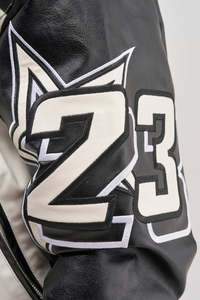 Veste de moto officielle en cuir véritable imprimé, double face, bicolore, manches longues, col rabattable, fermeture éclair - Product Image 5