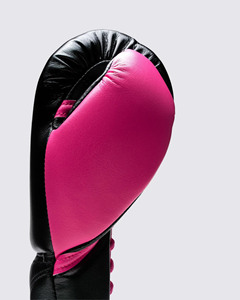 Five B Hot Selling Black & Pink Leather Boxing Gloves Lace-Up Wrist Closure Unisex Boxing Gear for Boxing Training and Sparring - Product Image 5