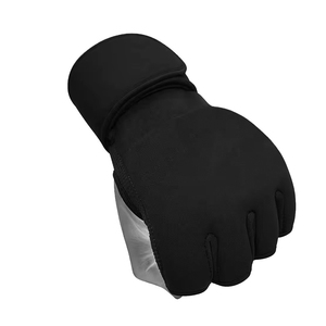 Gants de boxe en tissu élastique, sans doigts, avec trou pour le pouce, fermeture auto-agrippante, logo et taille personnalisés, par paire - Product Image 2