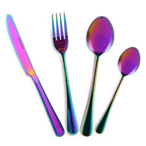 Set di posate in acciaio inossidabile da 4 pezzi, utensili da cucina con forchetta, coltello, cucchiaio da tè - Product Image 1