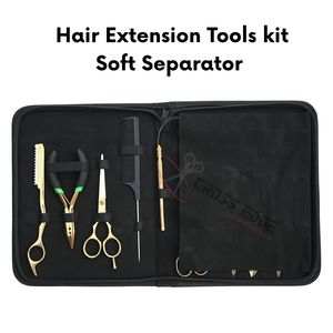 Hair Extension Installation Tools Kit Pulling Loop Hook Threader Parting <b>Clips</b> Three Hole Crimping Pliers Hair Razor Scissors - Product Image 5