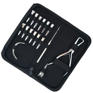 Professional Hair Extension Tools Kit Microbeads Remover Plier Hook Needle Sectioning Clips <b>Parting</b> Finger Rexine Case - Product Image 6