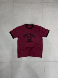 Wholesale <b>Y2K</b> Style Crop Top Ringer Tee Custom Printed Soft Cotton Contrast O Neck Short Sleeve Baby T <b>Shirt</b> Custom - Product Image 5