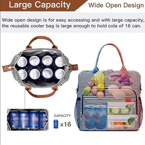 Custom Adult Women's Insulated Leakproof Large Lunch Tote Eco-Friendly Polyester Office Cooler Bag for Work Food Packing Lunch - Product Image 4