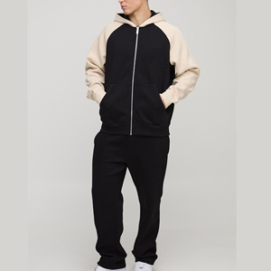 Survêtement streetwear à capuche confortable, coupe classique, imprimé personnalisé, 100% coton, couleur unie, vente en gros, offre spéciale - Product Image 1
