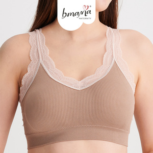 Bmama Brown Sujetador deportivo inalámbrico de algodón, sujetador de dormir elástico transpirable sin costuras, talla única S XL BR2601 - Product Image 2
