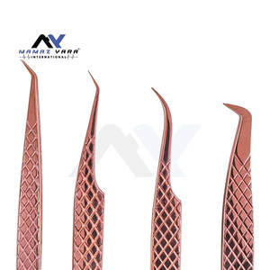 Juego de 4 Pinzas Profesionales para Extensión de Pestañas, con Punta de Fibra Premium, Acero Japonés, Agarre de Diamante, en Elegante Color Rosa - Product Image 4