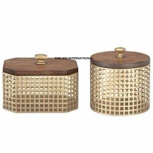 Gold Textured Wooden Chocolate <b>Box</b> <b>Set</b> Handcrafted with Knob Accents Elegant Serve Ware Home & Wedding Decor - Product Image 2