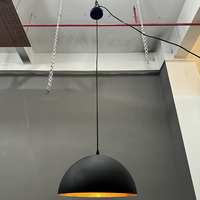 Luminaire suspendu moderne en forme de dôme doré mat, grande lampe suspendue en laiton en forme d'hémisphère, 2700K, lumière blanc chaud doux, économie d'énergie, abat-jour en verre
