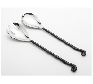 Juego de servidor de ensalada antiguo pulido brillante de acero inoxidable caliente de primera calidad, juego de servidor de ensalada de bajo precio de calidad superior elegante de estilo nórdico - Product Image 1