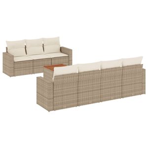 Set di divani da giardino Beige bianco crema - Product Image 2