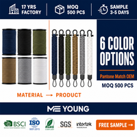 Porte-clés tressé en corde de polyester épaisse et durable avec logo personnalisé, accessoires de mode faits à la main, écologiques, pour clés et sacs