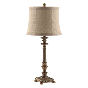 High Quality Two-Tone Bronze Finish With White Bell Shade Classic Vintage Resin Bedside <b>Desk</b> Lamp For Living Room Bedroom Decor - Product Image 2