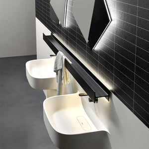 Matai alta calidad montado en la pared Metal negro accesorios de baño estante colgador baño champú almacenamiento toallero estante - Product Image 2