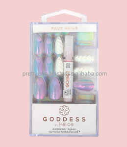 Ongles Press-on Faits Main Helios Pré-conçus Couverture Complète Amande/Carré Effet Déesse Longs avec Colle Qualité Supérieure - Product Image 5