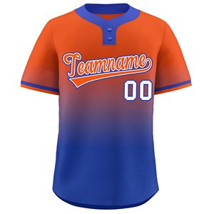 Athletic Apparel Baseball Jersey Uniform Poly Spandex Blend Gradient Pattern Custom Labels Quick Dry <b>Edge</b> To <b>Edge</b> Print - Product Image 2