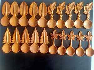 Cuillère à dessert en bois du Vietnam, fabriquée à la main, avec manche en forme de cœur, élégant ustensile de service pour boulangerie, crème glacée, articles de cuisine du Vietnam - Product Image 4