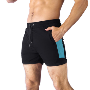 OEM Contrasting Color Custom Breathable <b>Mid</b> Waist Short Shorts for Men Training Quick Dry Fitness Running Double <b>Layer</b> Worsted - Product Image 6