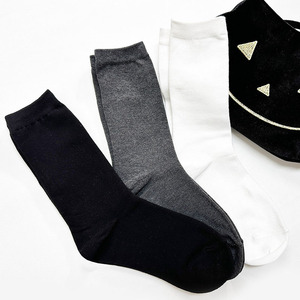 Made in Korea Women's Extended Length Solid Crew <b>Socks</b> 5 Pairs Set K02 Cotton <b>Polyester</b> Polyurethane 4-Season Use - Product Image 6