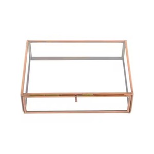 <b>Hexagon</b> Shape Golden Finish Brass And Glass Jewelry <b>Box</b> For Neckless Ring Storage Container <b>Gifting</b> Use Brass Jewelry <b>Box</b> - Product Image 2